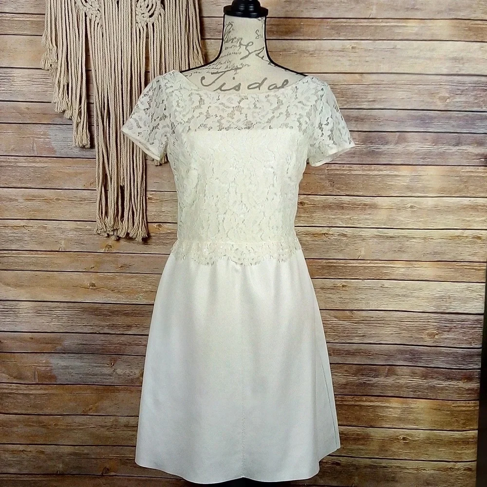 Revolve | Bailey 44 ‘Starry Sky’ White Lace Illusion Faux Leather Mini Dress - Picture 2 of 8